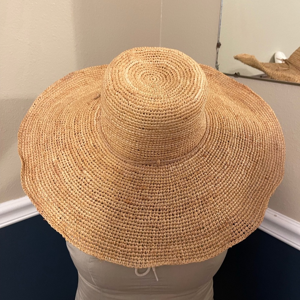 Florabella Crochet Raffia Wide Brim Hat